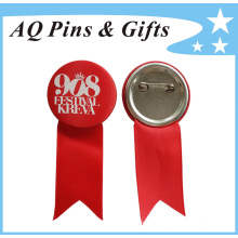 High Quality Customized Unique Tin Button Badge with Ribbon (button badge-48)